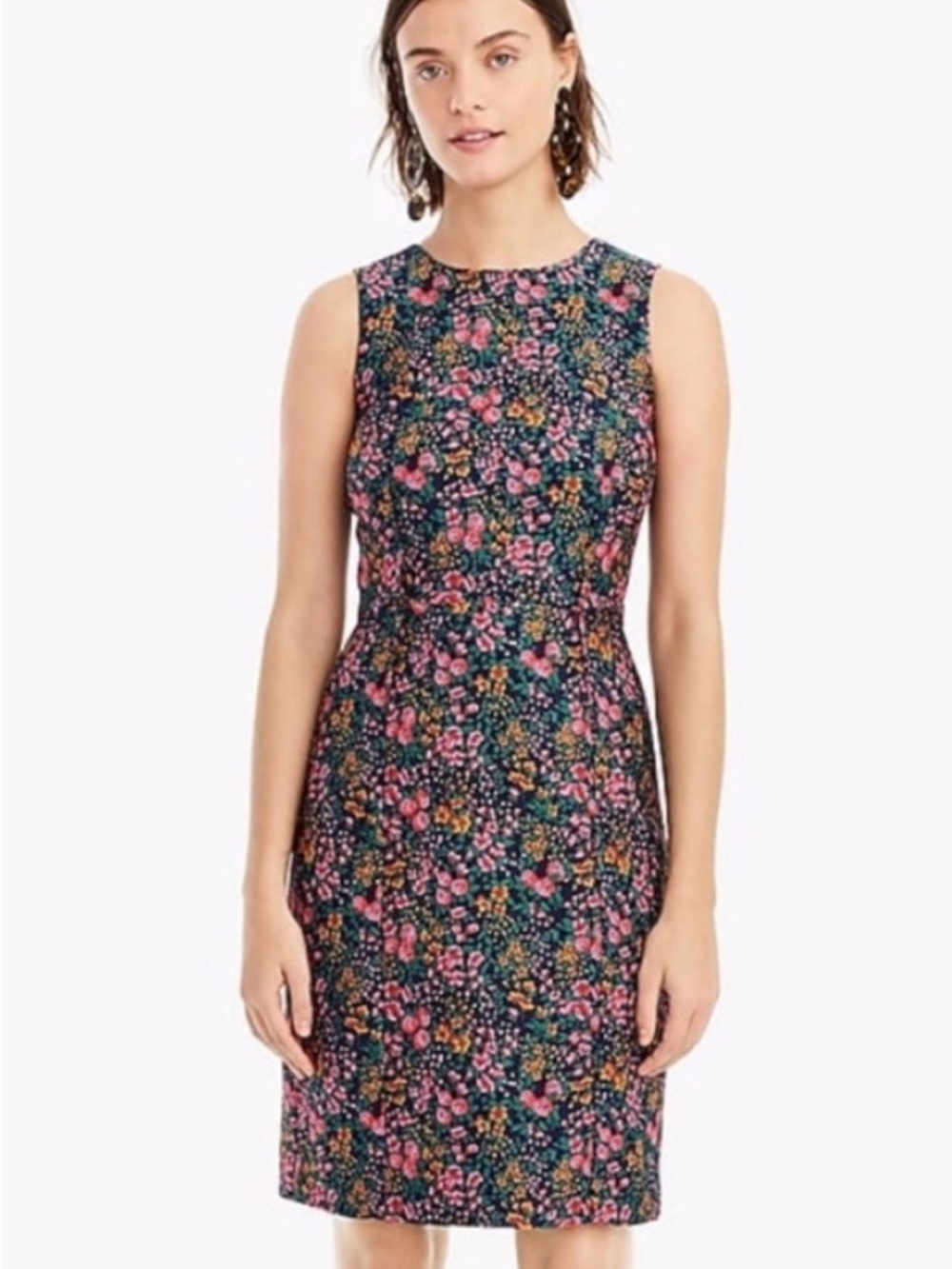 J. Crew Floral Jacquard Sheath Dress-Lined-Size 6